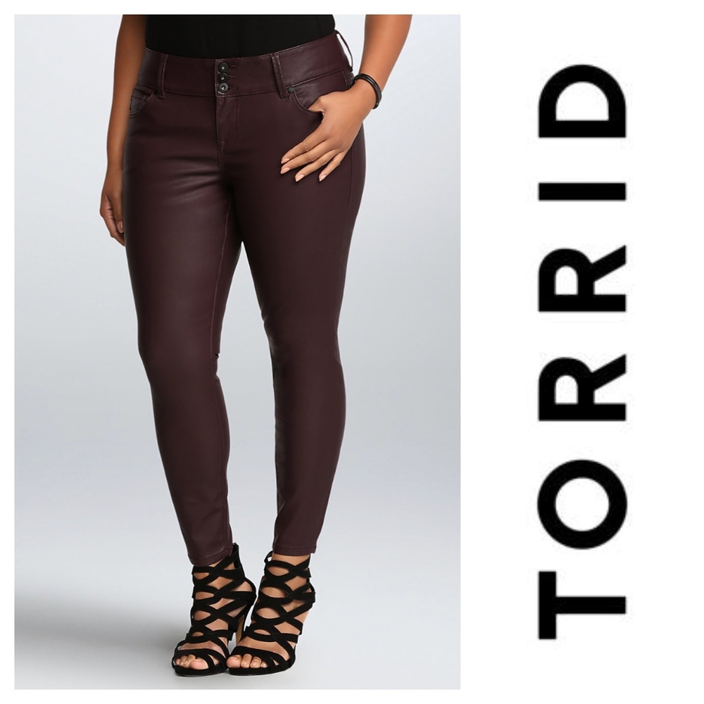 Torrid Plus Size Premium Faux Leather Jegging in Oxblood